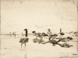 Frank Weston Benson (American, 1862-1951) Wild Geese Resting